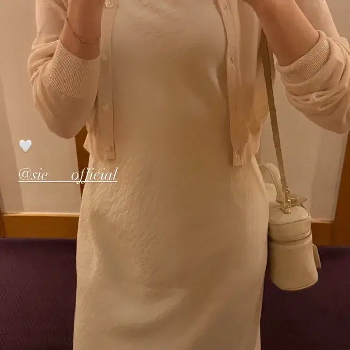 [BUNJANG] SIESIE Lizelle Link Crop Cardigan Peach Beige M / sie시에 리즐링크롭가디건/피지베이지 M사이즈/미착용택달린새상품