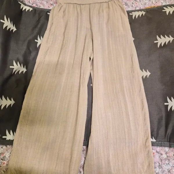 [BUNJANG] System Rayon Beige Wide Pants / 시스템 레이온 베이지 와이드팬츠67