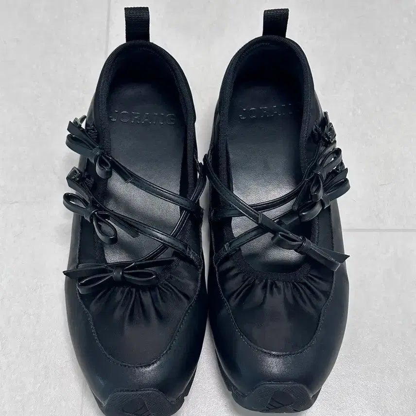 [BUNJANG] Jorang Black Ribbon Ballet Flats - Size 235 / 조랑 블랙 리본 발레 플랫 슈즈 235사이즈