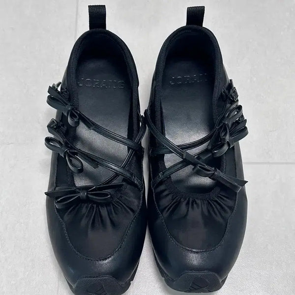 [BUNJANG] Jorang Black Ribbon Ballet Flats - Size 235 / 조랑 블랙 리본 발레 플랫 슈즈 235사이즈