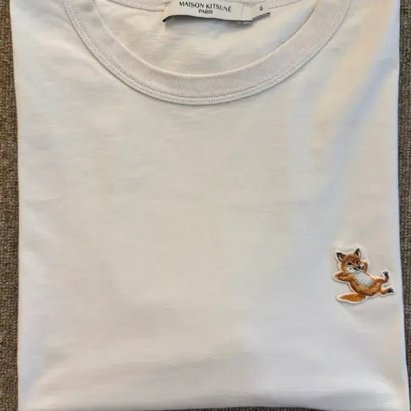 [BUNJANG] Maison Kitsuné Fox Embroidery Short Sleeve T-Shirt White XL / 메종키츠네 반팔 티셔츠 화이트 xl