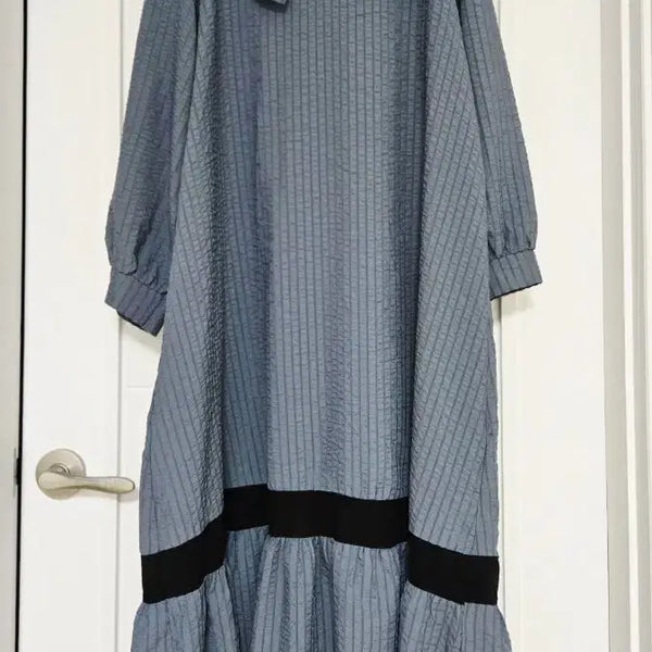 [BUNJANG] Frill Big Collar Long Dress / 프릴 빅카라 롱 원피스
