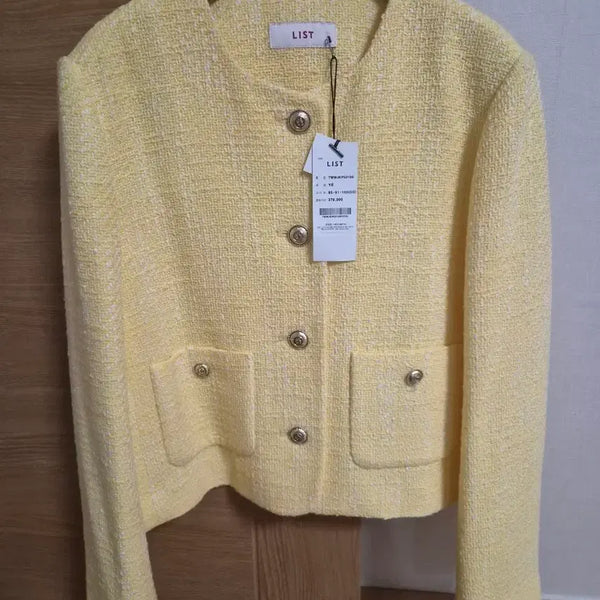 [BUNJANG] LIST Tweed Jacket Yellow Size 55 / 리스트 트위드 자켓 옐로우 55사이즈