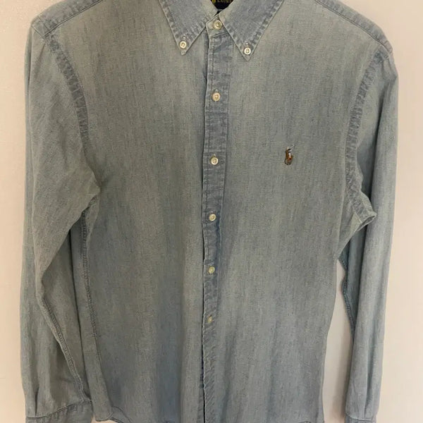 [BUNJANG] Polo Ralph Lauren Slim Fit Denim Shirt Light Blue M / 폴로 랄프로렌 슬림핏 데님 셔츠 M 연청