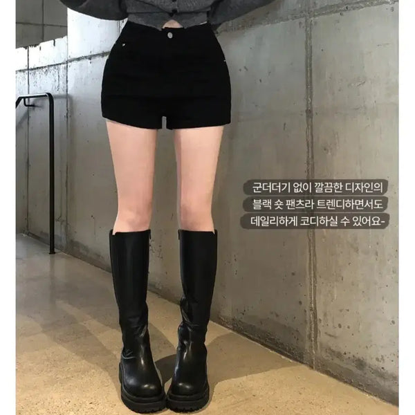 [BUNJANG] Black Hip-Up Pelvic Pad Shorts / 블랙 힙업 골반패드 숏팬츠 새제품