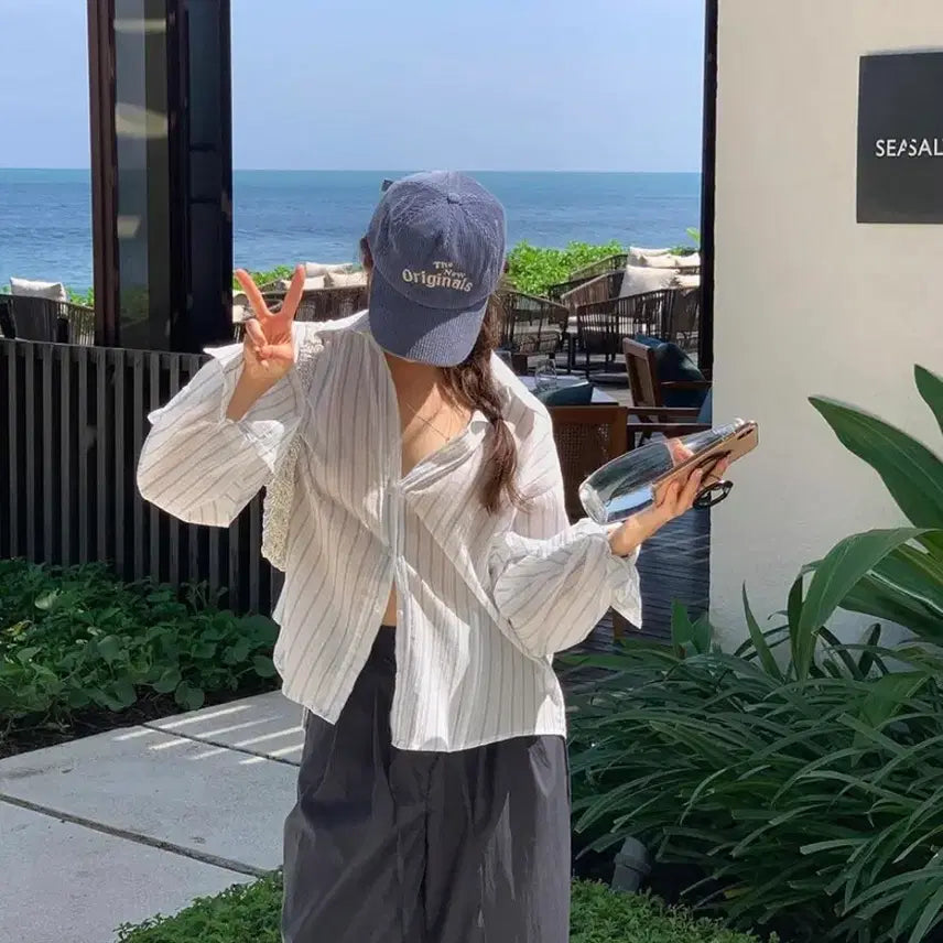 [BUNJANG] Liter Ever Stripe Yoru Loose Fit Shirt / 리터 liter 에버 스트라이프 요루 루즈핏 셔츠