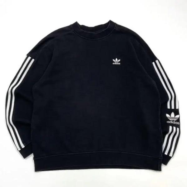 [BUNJANG] Adidas 3-Stripes Sweatshirt Black / 아디다스 삼선 맨투맨 블랙