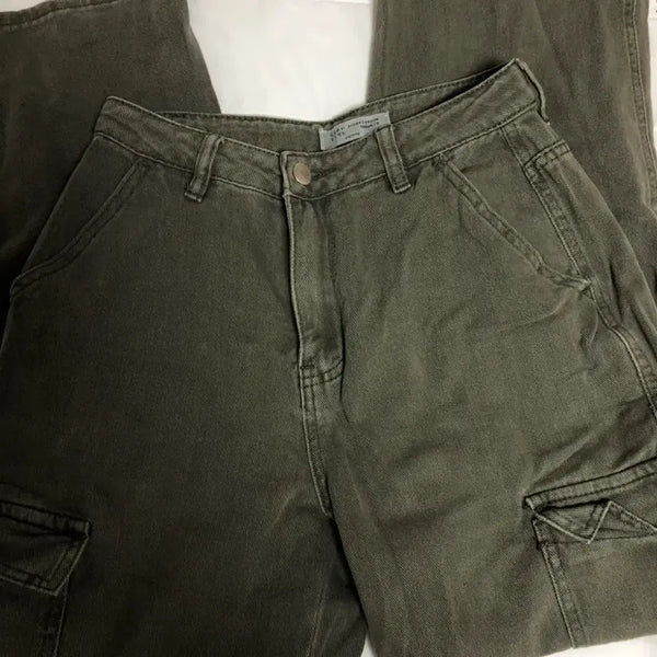 [BUNJANG] Vintage Washed Semi-Wide Cargo Pants / 빈티지깔 세미 와이드 카고팬츠