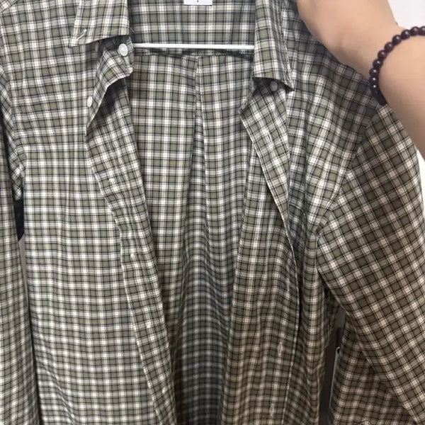 [BUNJANG] Uniqlo Broadcloth Long Sleeve Check Shirt Olive S / 유니클로 브로드클로스셔츠 긴팔 체크B 올리브 S