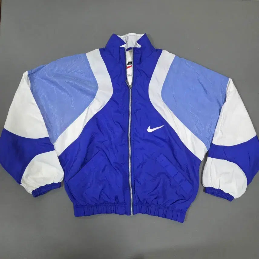 [BUNJANG] 90's Nike Old School Vintage Windbreaker Blue White / [90's] 나이키 올드스쿨 빈티지 윈드브레이커 바람막이 블루 화이트
