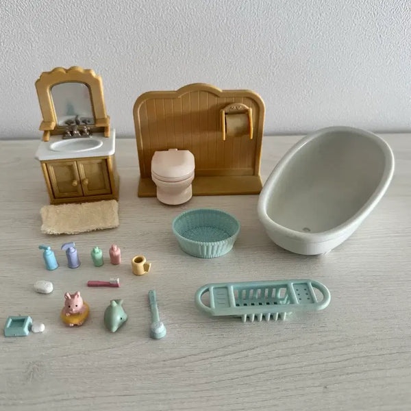[BUNJANG] Sylvanian Families Bathroom Set (Toilet, Sink, Bathtub, etc.) / 올드)단종)실바니안 욕실세트(변기 세면대 욕조 등)