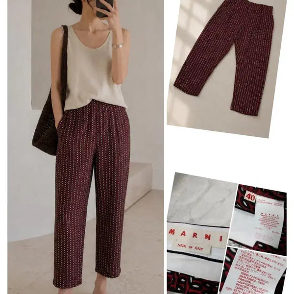 [BUNJANG] Marni 100% Silk Pattern Pants (IT 40 / US 6-8) / (정품) MARNI 실크 100% 패턴 팬츠 (IT 40 / 30)
