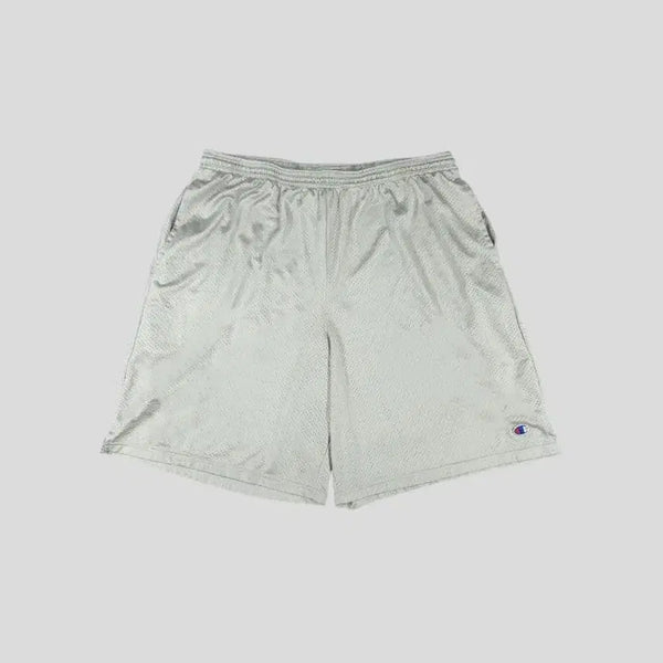 [BUNJANG] Champion Silver Logo Mesh Banding Jersey Shorts / 챔피온 실버 로고 메쉬 밴딩 져지팬츠 반바지 하프팬츠 34-38