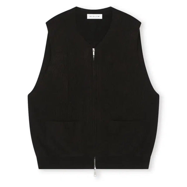 [BUNJANG] Beslow Zip-up Knit Vest XL / 비슬로우 블랙 집업 니트 베스트 xl 팝니다