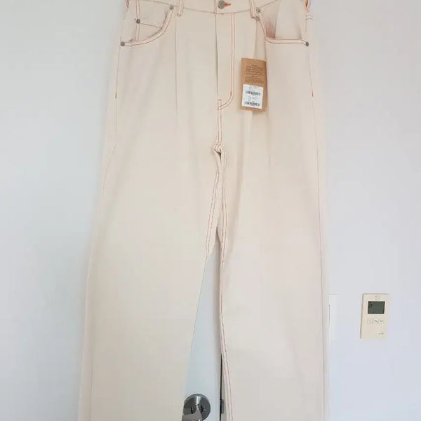 [BUNJANG] Stitch Ivory Denim Pants / [2] 스티치 아이보리 데님 팬츠