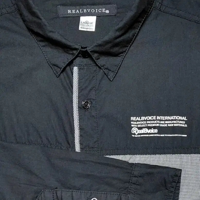 [BUNJANG] RealBvoice Block Color Work Shirt / [L] 리얼비보이스(RealBvoice) 백프린팅 블록 배색 워크 셔츠