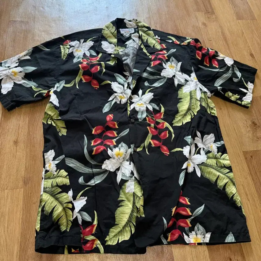[BUNJANG] Hawaiian Short Sleeve Shirt Black L / 하와이안 반팔 셔츠 블랙 L