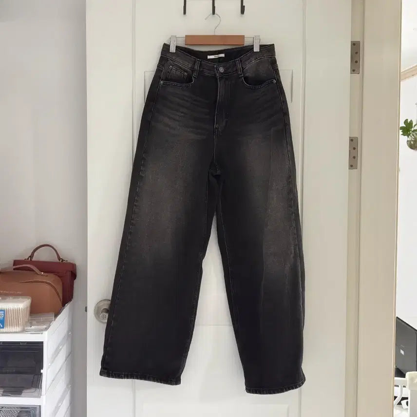 [BUNJANG] Black Wide Leg Denim Pants / 와이드 데님 팬츠 블랙