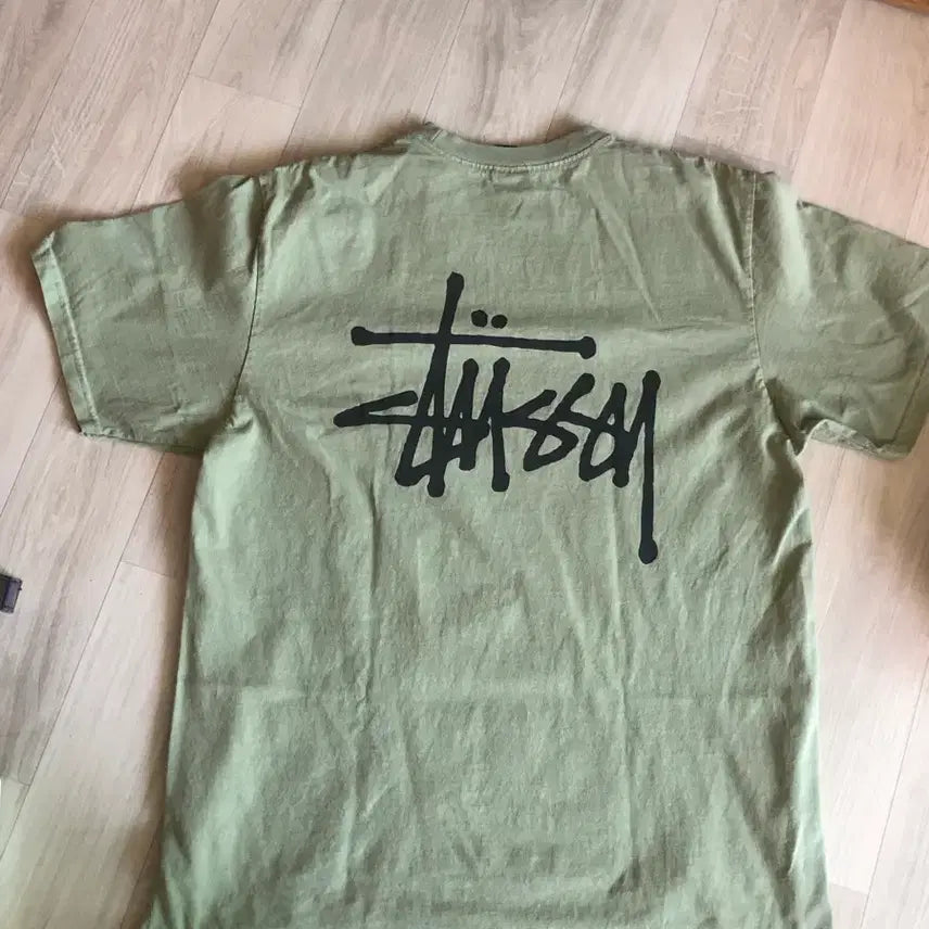 [BUNJANG] Stussy Short Sleeve T-Shirt Khaki M / 스투시 반팔 카키 m 정품