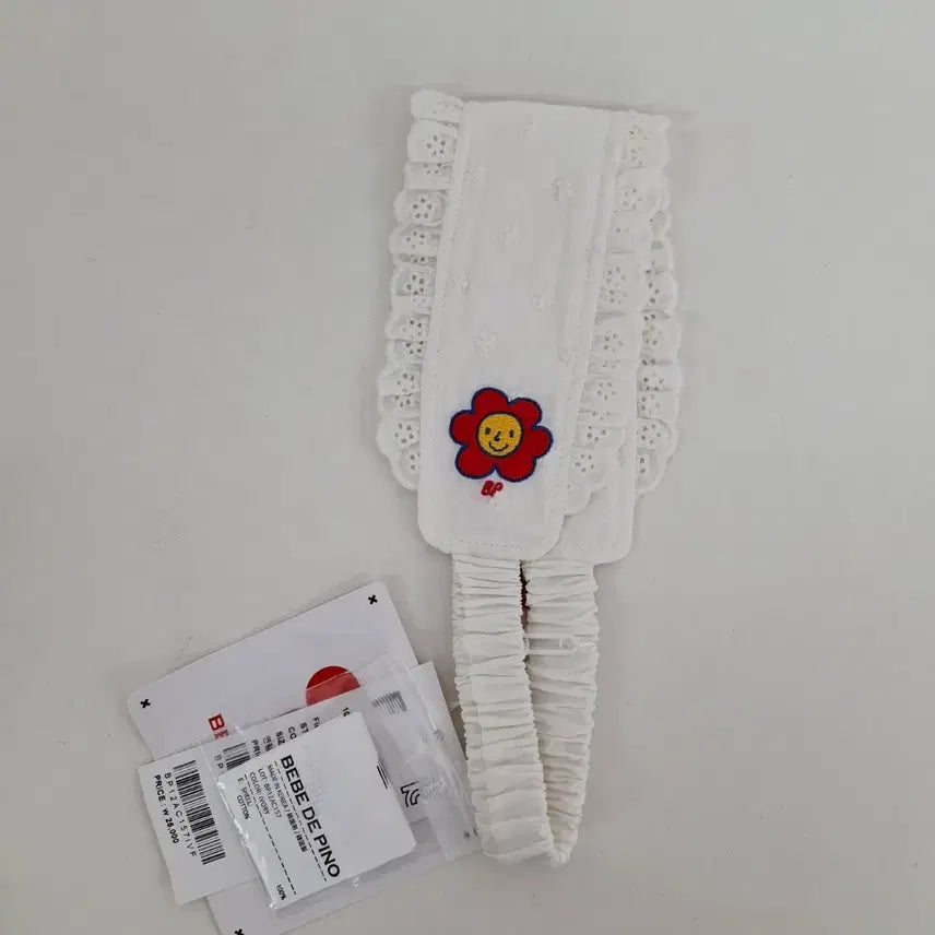 [BUNJANG] Bebepino Ivory Floral Embroidered Lace Headband / 새상품 베베드피노 아이보리 꽃 자수 레이스 헤어밴드