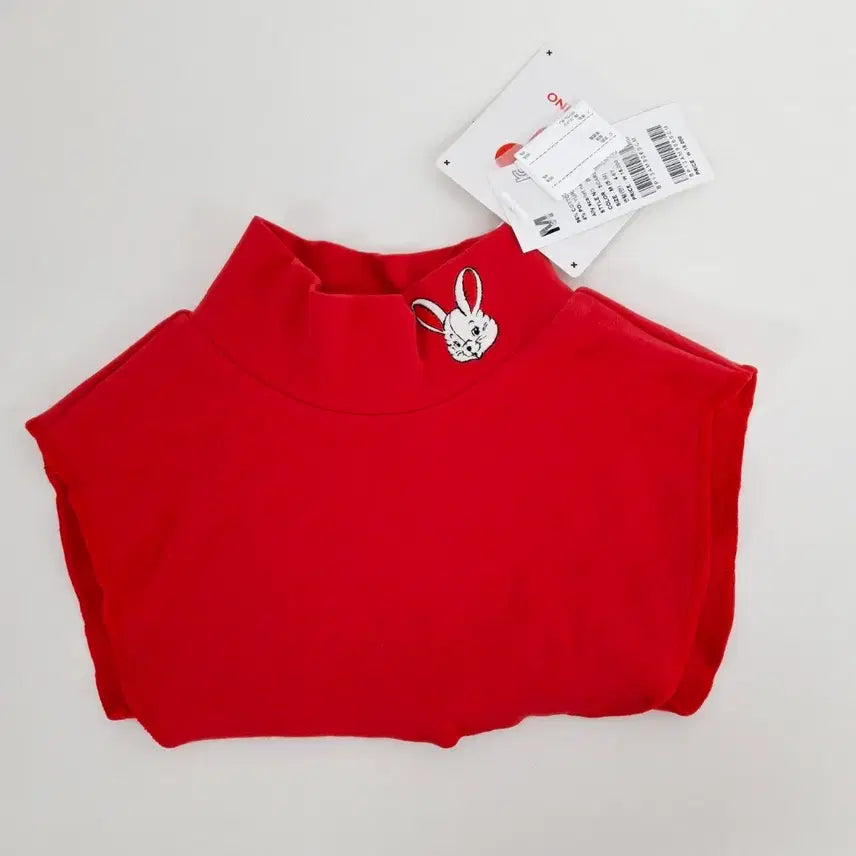 [BUNJANG] BeBe de Pino Red Rabbit Neck Warmer M / 새상품 베베드피노 레드 토끼 목워머 M