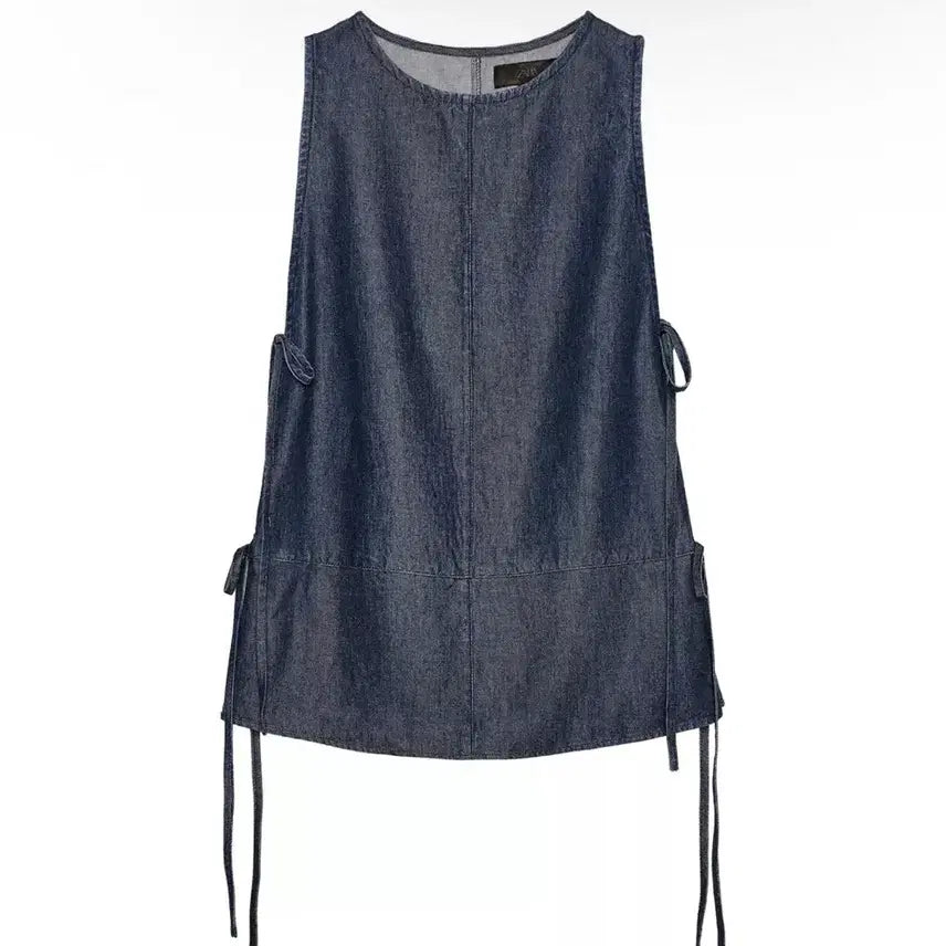 [BUNJANG] Zara ZW Collection Denim Knot Sleeveless Top / Zara 자라 zw컬렉션 데님 매듭 탑 민소매 레이
