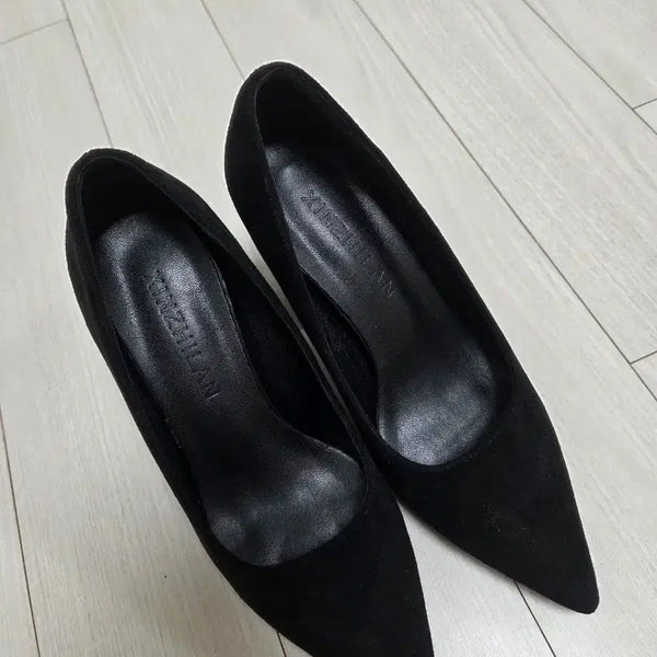 [BUNJANG] Black Suede Heels - Size 210 / 블랙 스웨이드 힐 210사이즈