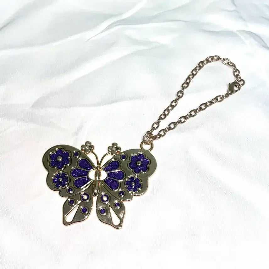 [BUNJANG] ANNA SUI Genuine Large Purple Butterfly Charm Keyring / 안나수이 정품 레어 보라 대형 나비 참 키링 새상품