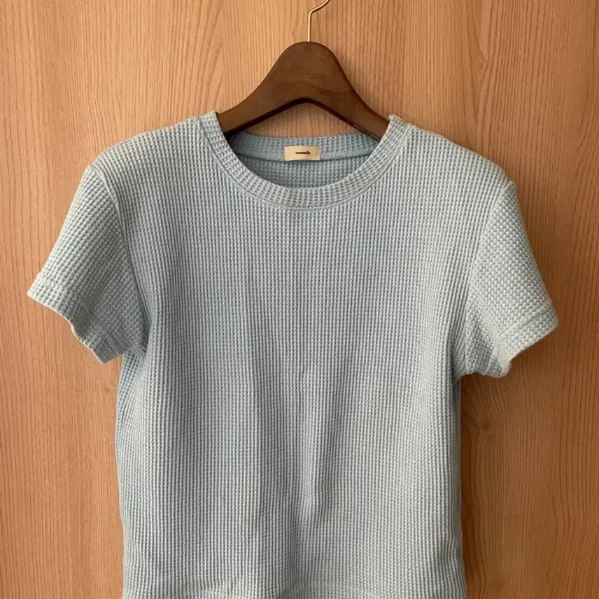 [BUNJANG] Waffle Knit Short Sleeve T-Shirt / 와플 반팔티