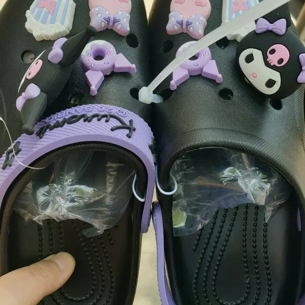[BUNJANG] Kuromi Jibbitz Sandals / 230 산리오 쿠로미 지비츠 샌들 슬리퍼