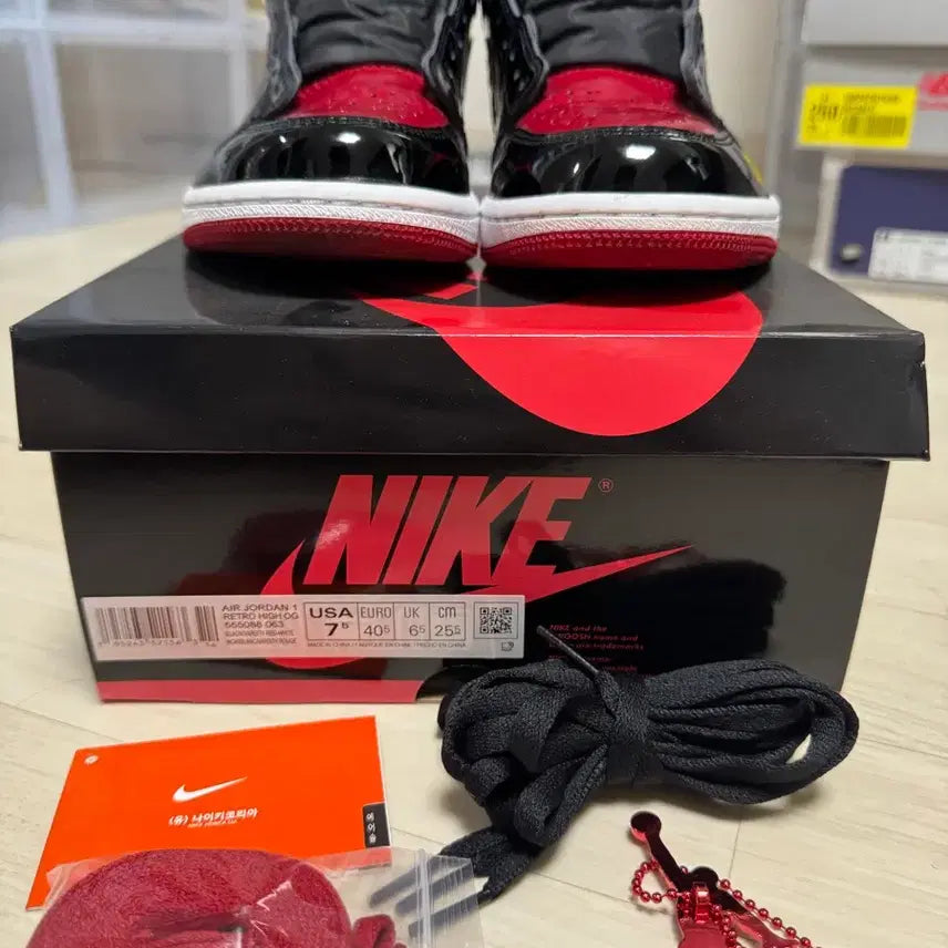 [BUNJANG] Air Jordan 1 Retro High OG Patent Bred Sneakers / 조던 1 레트로 하이 OG 페이턴트 브레드