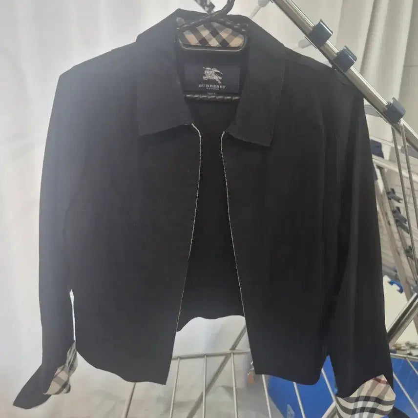[BUNJANG] Burberry Check Lined Black Jacket / 버버리 체크 안감 블랙 자켓