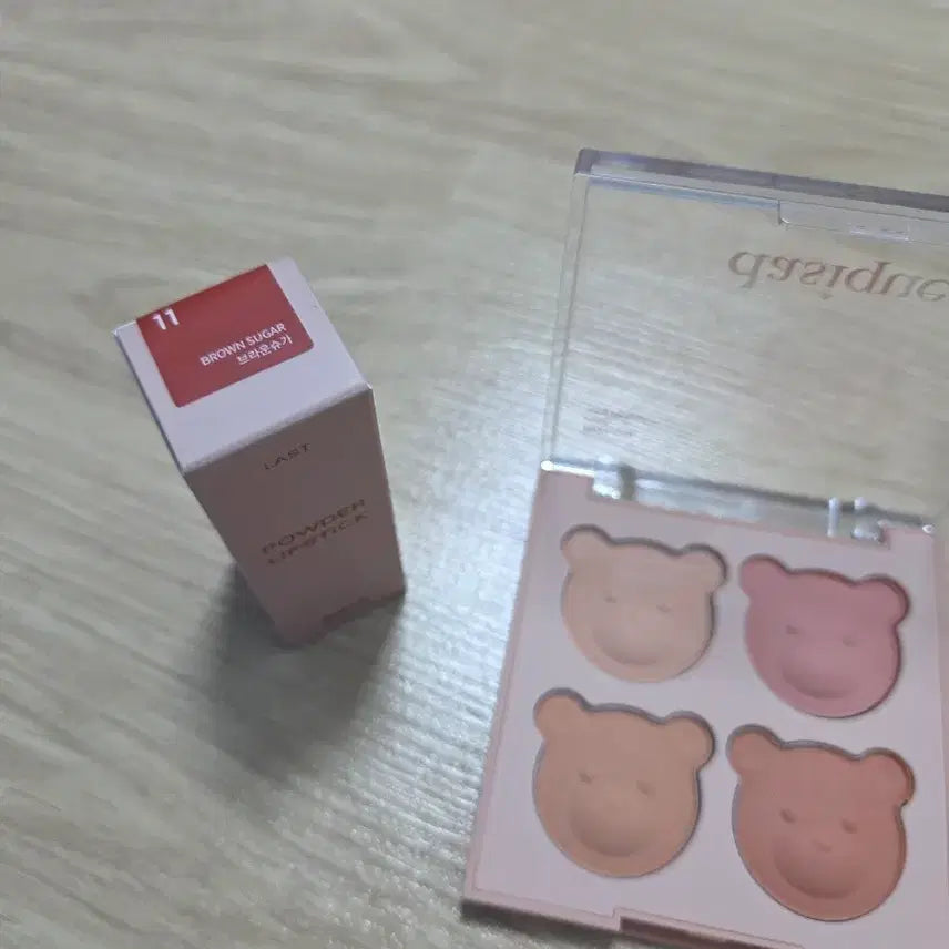 [BUNJANG] BBIA Last Powder Lipstick No. 11 Brown Sugar with Dasique Brown Bear Palette / 삐아 라스트 파우더 립스틱 11호 브라운슈가 (+ 데이지크 브라운베어)