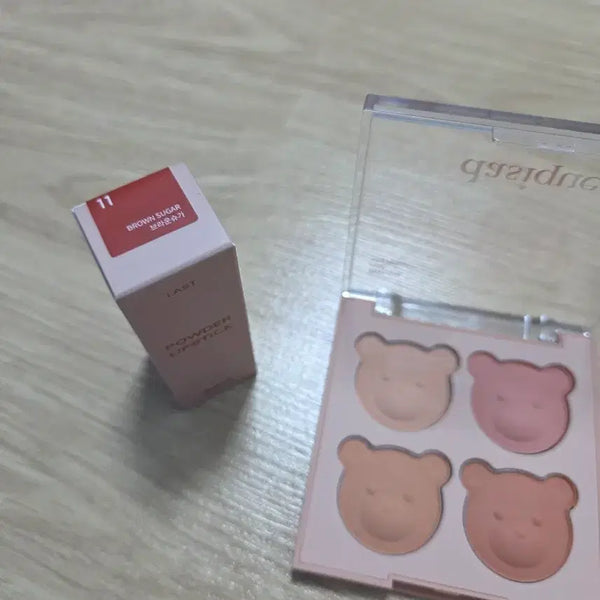 [BUNJANG] BBIA Last Powder Lipstick No. 11 Brown Sugar with Dasique Brown Bear Palette / 삐아 라스트 파우더 립스틱 11호 브라운슈가 (+ 데이지크 브라운베어)
