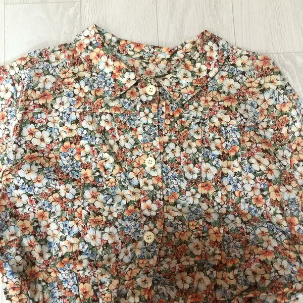 [BUNJANG] Vintage Floral Long Sleeve Dress / 구제 꽃무늬 긴팔 원피스