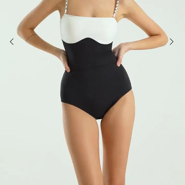 [BUNJANG] Binajay Chain Contrast Tube Top Monokini / 비나제이 체인 콘트라스트 튜브탑 모노키니