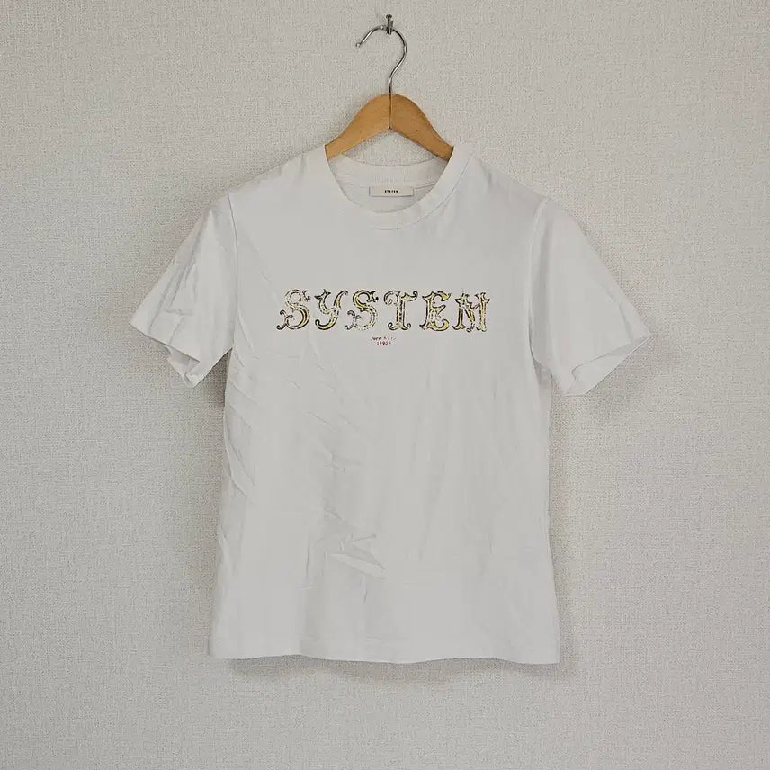 [BUNJANG] SYSTEM White Short-Sleeve T-Shirt Size F / 시스템 SYSTEM 반팔티셔츠 화이트 한섬 여성 F 90