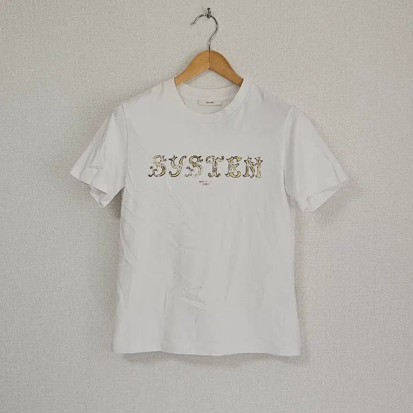 [BUNJANG] SYSTEM White Short-Sleeve T-Shirt Size F / 시스템 SYSTEM 반팔티셔츠 화이트 한섬 여성 F 90