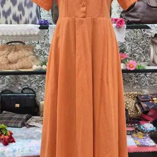 [BUNJANG] BNK Linen Long Dress / BNK 린넨 롱원피스(55~66)