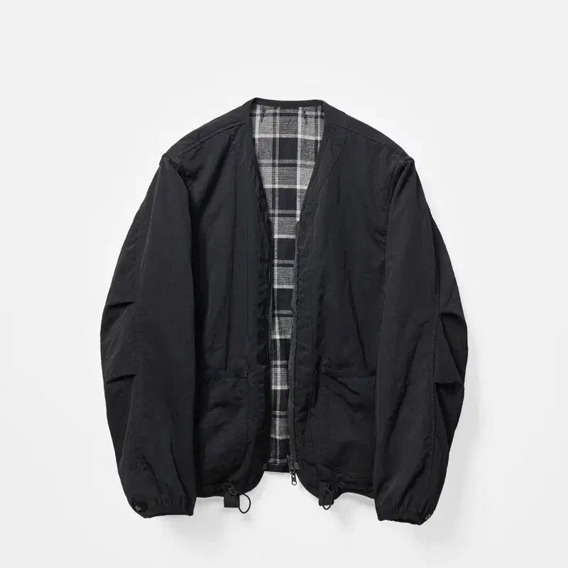 [BUNJANG] EarsAgo Reversible Liner Jacket Black Check / 이얼즈어고 리버시블 라이너 자켓 블랙체크