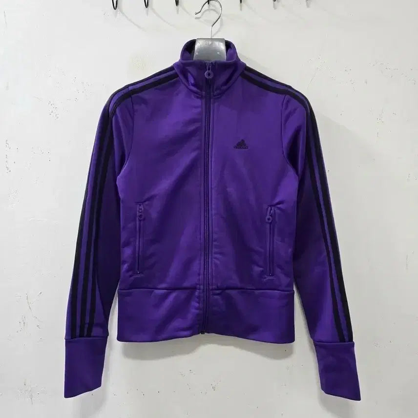 [BUNJANG] Adidas Vintage ESS 3-Stripes Jersey Jacket Purple & Black / 아디다스 빈티지 ESS 퍼플 & 블랙 3선 져지 자켓 85