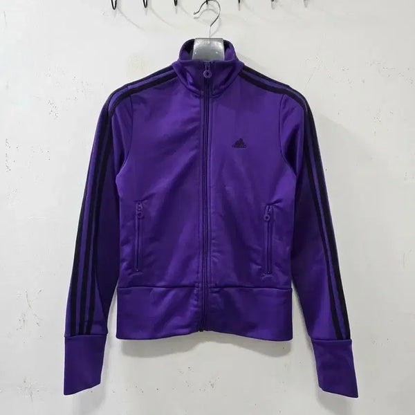 [BUNJANG] Adidas Vintage ESS 3-Stripes Jersey Jacket Purple & Black / 아디다스 빈티지 ESS 퍼플 & 블랙 3선 져지 자켓 85
