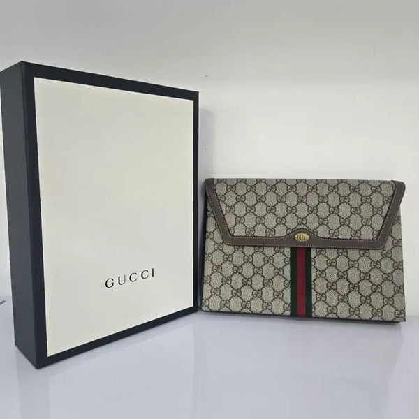 [BUNJANG] Gucci Ophidia GG Supreme Canvas Flap Clutch Bag / 구찌 가방 클러치백 오피디아 플랩
