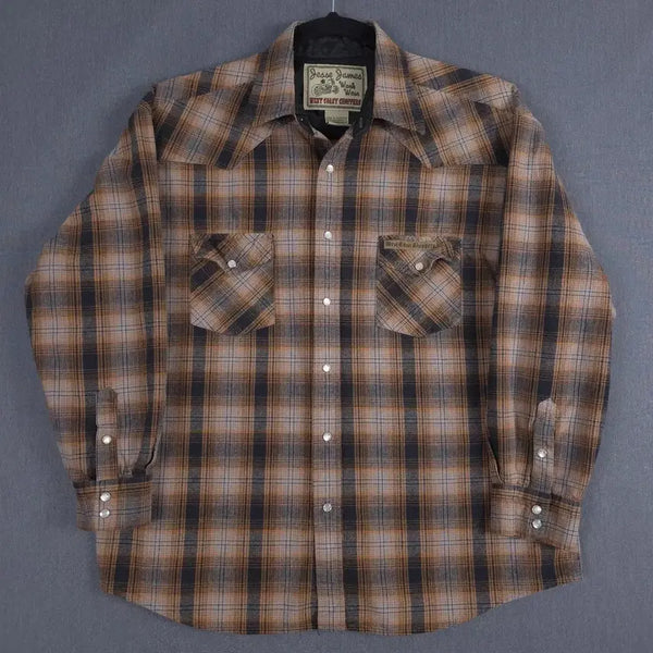 [BUNJANG] West Coast Choppers 90s Western Flannel Plaid Shirt L / 90s 웨스트 코스트 초퍼스 웨스턴 플라넬 플래드 셔츠 L 더블알엘