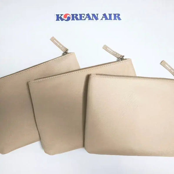 [BUNJANG] Korean Air (Old) Business Class Amenity Kit Pouch Set of 3 / 대한항공 (구)비지니스용 파우치 3개 세트