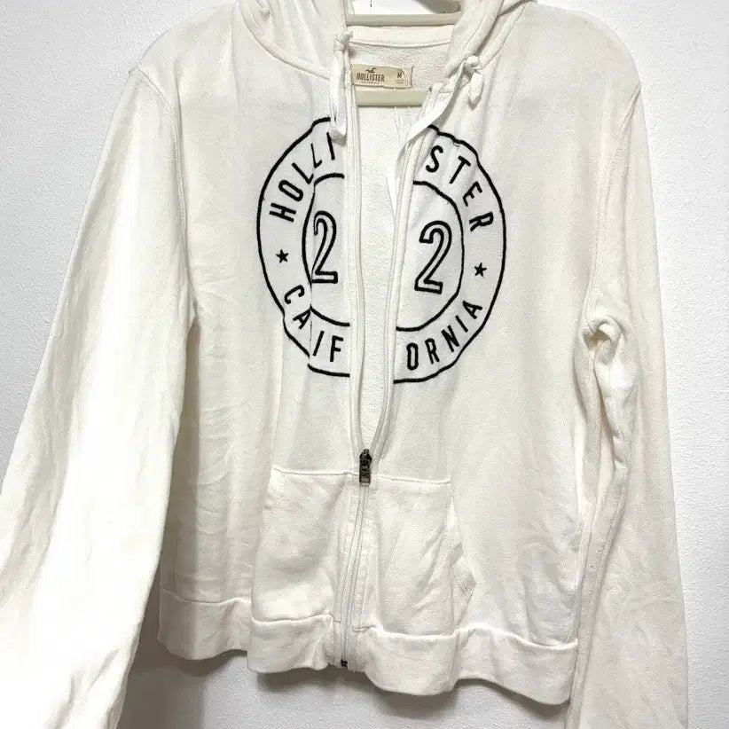 [BUNJANG] Hollister White Hoodie Zip-Up M / 홀리스터 후드 집업 화이트