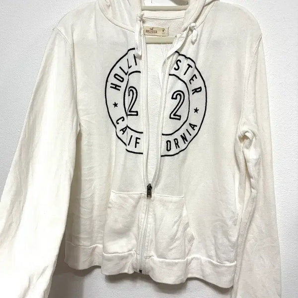 [BUNJANG] Hollister White Hoodie Zip-Up M / 홀리스터 후드 집업 화이트