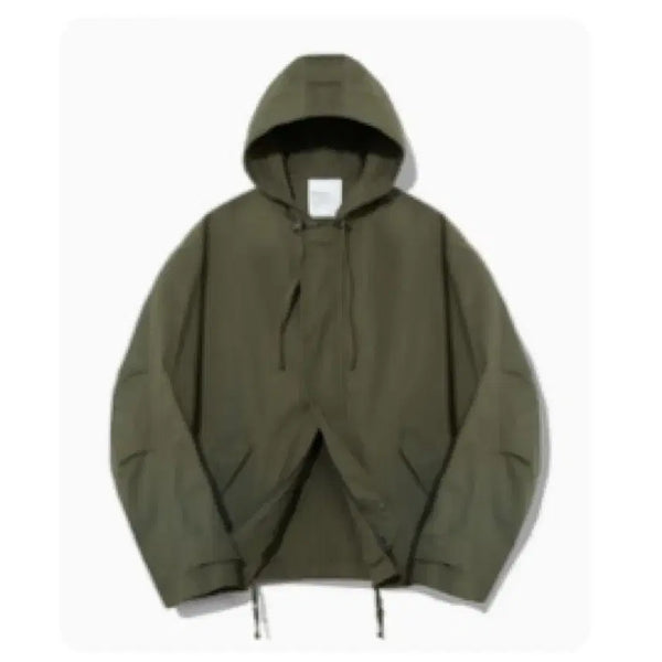 [BUNJANG] Code Graphy Hooded Fishtail Blouson Jacket Khaki / 코드그라피 후드 피쉬테일 블루종 야상자켓 카키 L