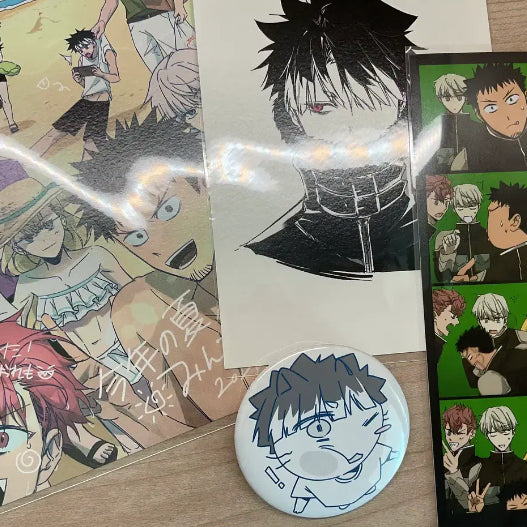 [BUNJANG] Kaiju No. 8 Narumi Kafka Reno Kikoru Lumina Postcards & Can Badges Bundle Set / 괴수8호 비공굿 나루미호시나카프카레노키코루미나 등 엽서 네컷 캔뱃지 일괄