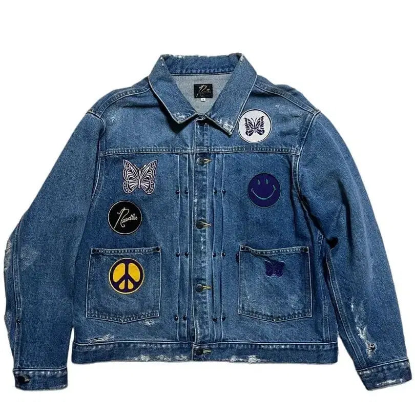 [BUNJANG] Needles Assorted Patch Denim Jacket / 니들스 어소티드 패치 데님 자켓